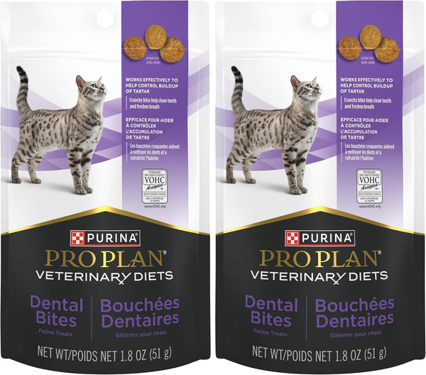 Purina Pro Plan Veterinary Diets Dental Bites Cat Treats - 1.8 Oz. Pouch12