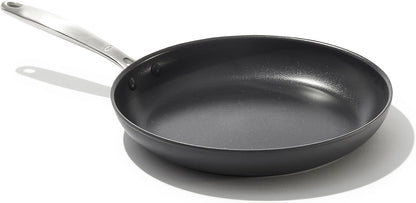 OXO Enhanced 10" Frying Pan Skillet, Pfas-Free Ceramic Nonstick, Durable Hard Anodized Cookware, Scratch Resistant, Stainless Steel Handle, Good Grips, Dishwasher Safe, Oven Safe, Black1