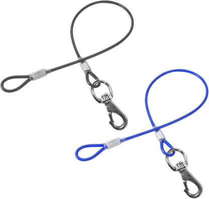Chew Proof Dog Leash - 2Pack Metal Cable Lead,No Tangle Multiple Dog Leashes for Small and Medium Dogs- Heavy Duty Leash Extender for Collars & Harnesses(2 Pack Black, 20In/50Cm)14