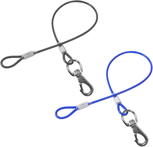 Chew Proof Dog Leash - 2Pack Metal Cable Lead,No Tangle Multiple Dog Leashes for Small and Medium Dogs- Heavy Duty Leash Extender for Collars & Harnesses(2 Pack Black, 20In/50Cm)14