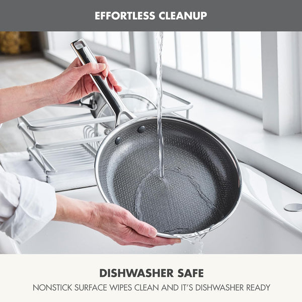 Hybrid 8" Stainless Steel Frying Pan, Ceramic Nonstick Skillet | APEX Tri-Ply Pan, Pfas-Free Thermobond Nonstick, Induction & All Cooktop Compatible, Dishwasher & Oven Safe to 850F, Silver8