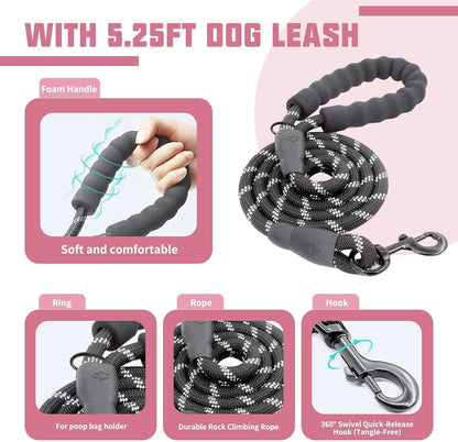 AUROTH Dog Harness and Leash Set, Soft Padded Service Dog Vest with 5.25FT Dog Leash, No Choke, Easy on Pet Vest, Adjustable Reflective No Pull Pet Vest Medium Sized Dog, Easy Walking and Training3