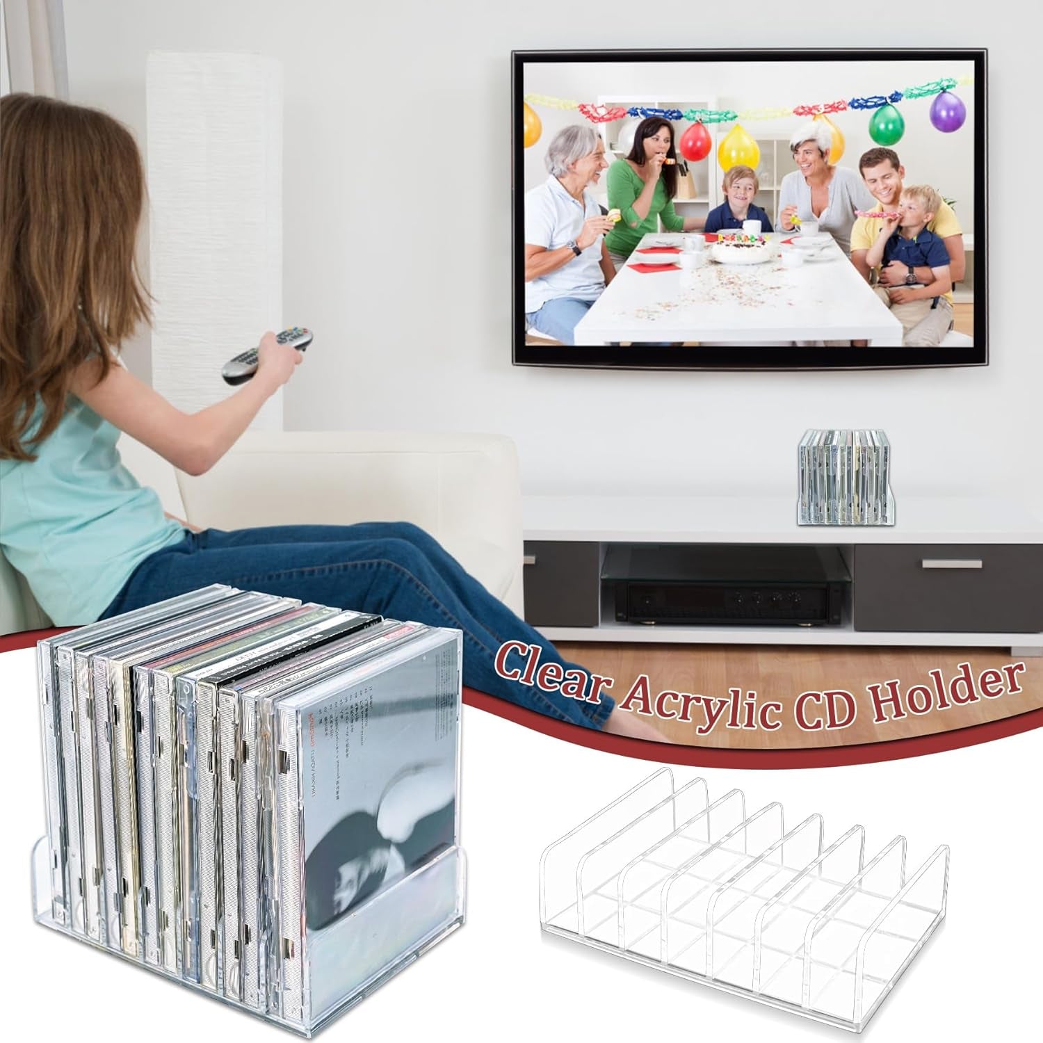 2-pcs-clear-acrylic-cd-holder-dvd-cd-display-rack-cd-storage-box-vinyl-record-storage-stand-holds-up-to-14-standard-cd-cases-for-media-shelf-storage-and-organization