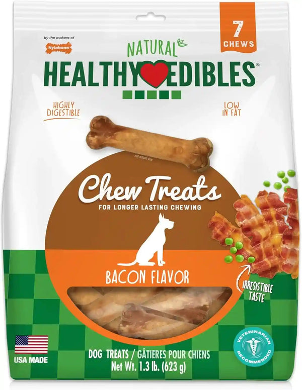Nylabone Healthy Edibles Natural Dog Chews Long Lasting Roast Beef Flavor Treats for Dogs, Medium/Wolf (2 Count)18