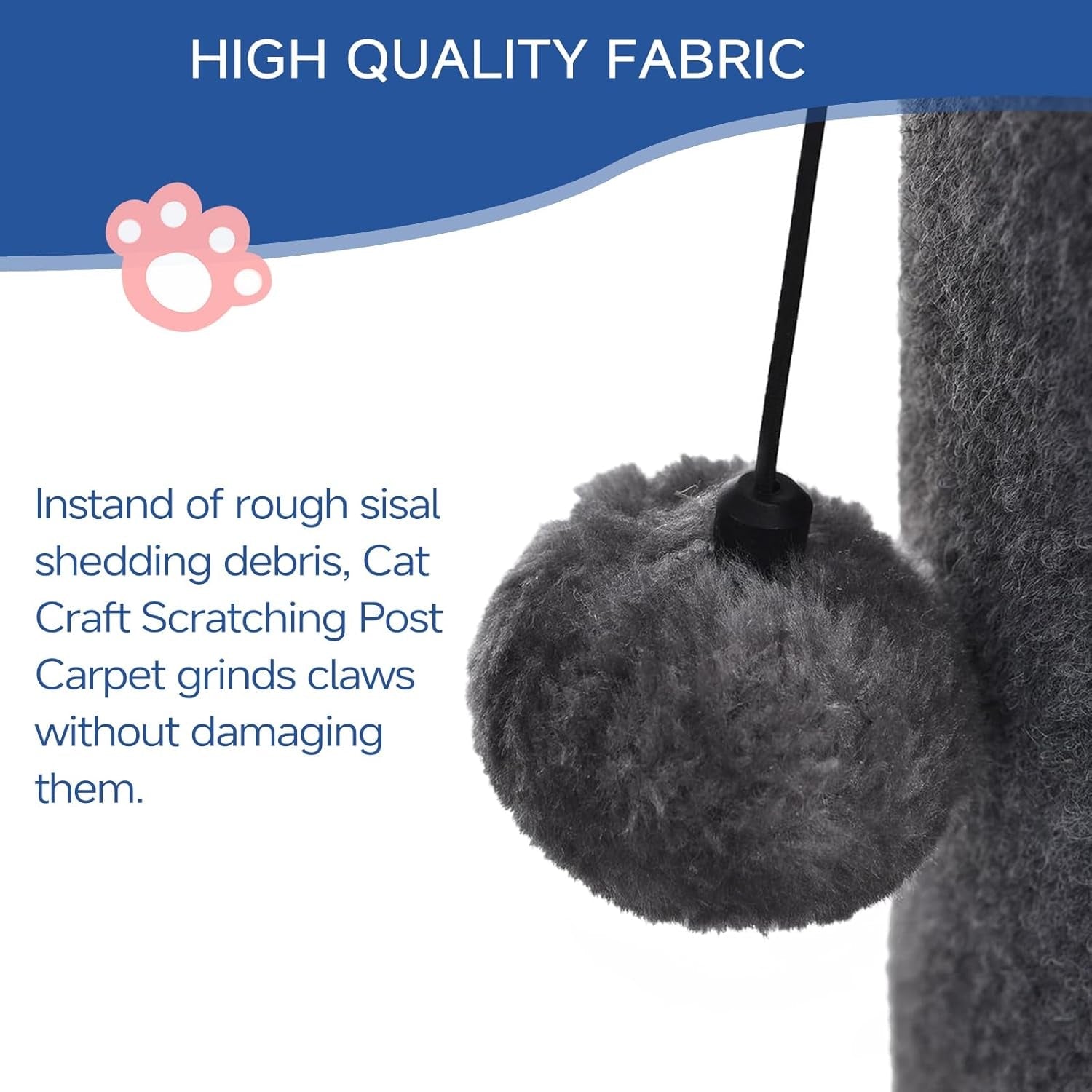 cat-craft-cat-scratching-post-carpet-scratching-post-41-for-indoor-cats-tall-cat-scratch-post-carpet-cat-scratcher-with-replaceable-toys-sturdy-base-large-gray-41in-tall-short-plush-scratch-post-stable-base-interchangeable-play-toys-for-indoor-cats-to-avoid-furniture-scratching