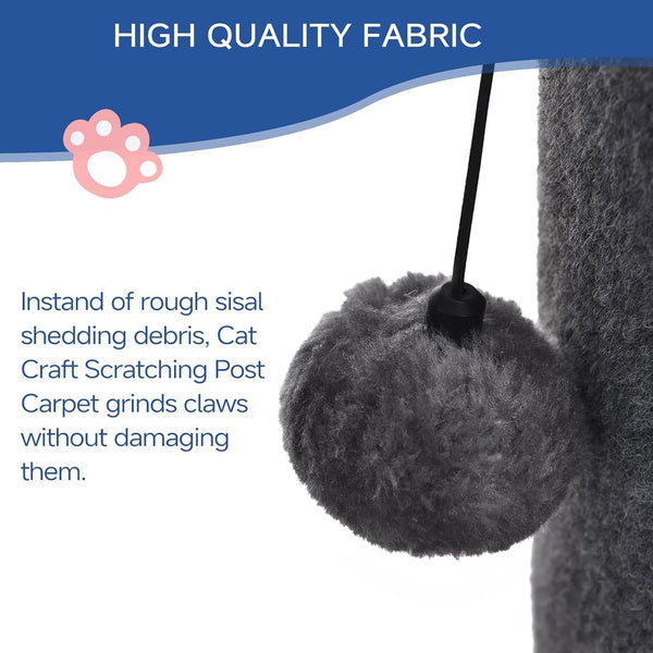 Cat Craft Cat Scratching Post Carpet Scratching Post 41" for Indoor Cats, Tall Cat Scratch Post, Carpet Cat Scratcher with Replaceable Toys, Sturdy Base, Large, Gray | 41In Tall Short Plush Scratch Post, Stable Base, Interchangeable Play Toys, for Indoor Cats to Avoid Furniture Scratching5