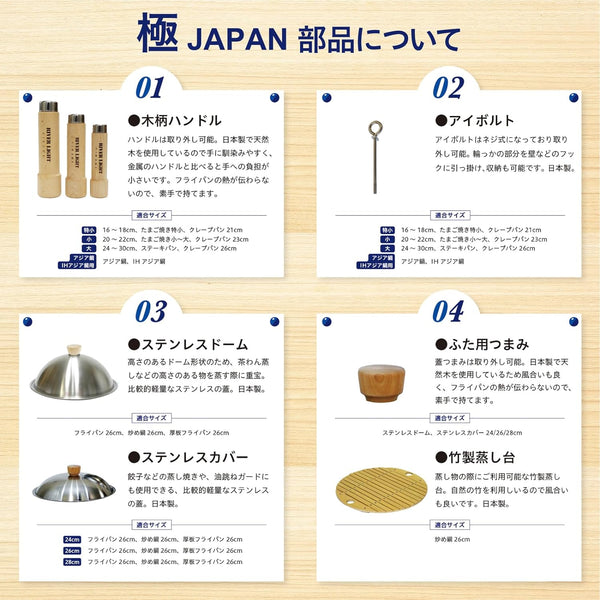 Iron Frying Pan, Extreme Japan, 11.8 Inches (30 Cm), Induction Compatible, Made in Japan, Wok6