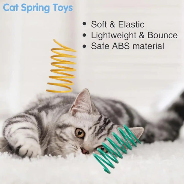 12PCS 12Colors Cat Spring Toys for Indoor Cats | Interactive Coil Springs for Self Play, Heavy Plastic Cat Spiral Spring, Hunting, Biting, Swatting Creative Kitten Toy.5