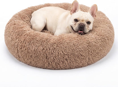 Small Calming Dogs Bed for Small Dogs Anti-Anxiety Machine Washable Fluffy Luxury Anti-Slip Waterproof Mute Base Warming Cozy Soft Pet Puppy round Bed10