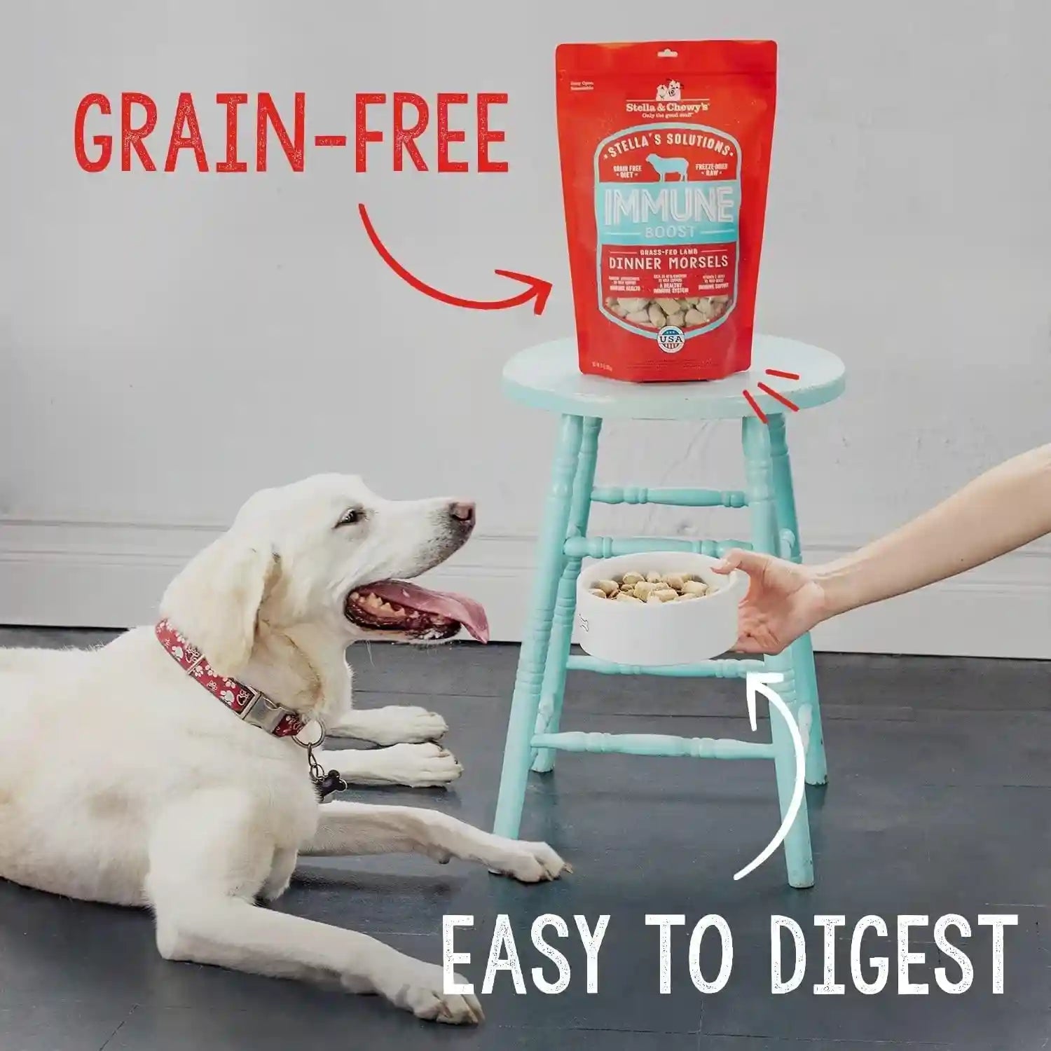 stella-chewys-stella-s-solutions-skin-coat-boost-grass-fed-lamb-wild-caught-salmon-dinner-morsels-freeze-dried-raw-protein-rich-grain-free-dog-food-4-25-oz-bag