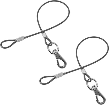 Chew Proof Dog Leash - 2Pack Metal Cable Lead,No Tangle Multiple Dog Leashes for Small and Medium Dogs- Heavy Duty Leash Extender for Collars & Harnesses(2 Pack Black, 20In/50Cm)1