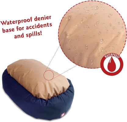 Majestic Pet 40 Inch Bagel Calming Dog Bed Washable – Cozy Soft round Dog Bed with Spine Support for Dogs to Rest Their Head - Fluffy Donut Dog Bed 40X29X9 (Inch) - round Pet Bed Large – Blue6