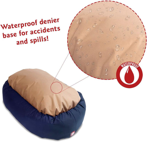 Majestic Pet 40 Inch Bagel Calming Dog Bed Washable – Cozy Soft round Dog Bed with Spine Support for Dogs to Rest Their Head - Fluffy Donut Dog Bed 40X29X9 (Inch) - round Pet Bed Large – Blue6