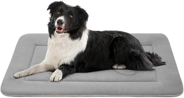 Large Dog Bed Soft Dog Crate Pad Mat, 42 in Non-Slip Bottom Washable Dog Sleeping Mattress Pet Beds Cat Bed Kennel Pad, Dark Blue Gray13