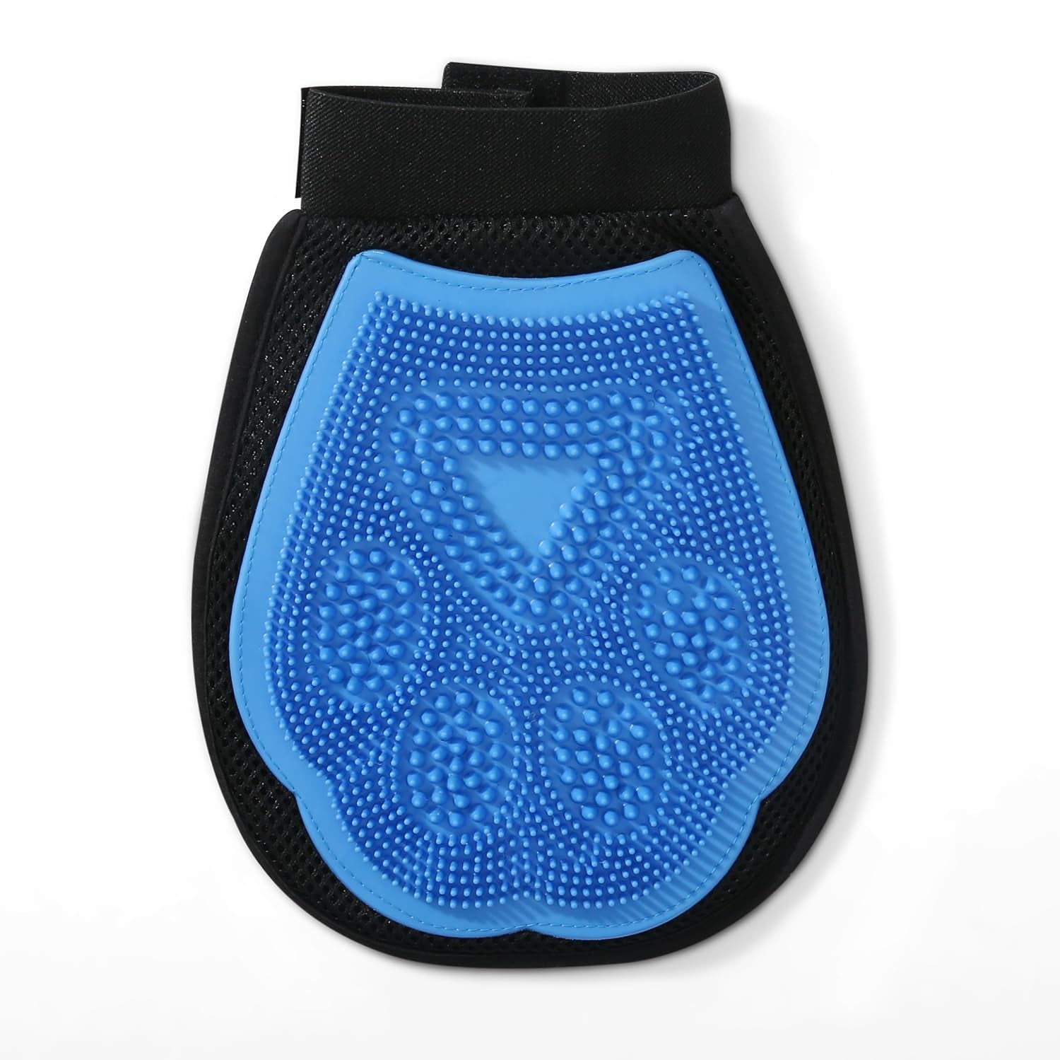 wags-wiggles-dual-sided-dog-grooming-glove-one-size-1-count-rubber-and-velour-sides-2-in-1-design-wet-or-dry-use-brushing-massaging-and-fabric-fur-removal