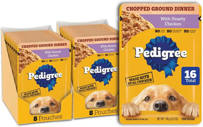 Pedigree Chopped Dinner Wet Dog Food Pouch, Variety Pack, 3.5 Oz, 30 Count | Chicken & Beef, Steam Cooked with Real Animal Protein, No Added Sugar, No Artificial Flavors, Serve as Topper or Meal14