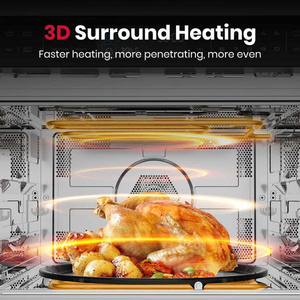 24 Inch Built in Microwave Oven, 1.6 Cu. Ft, 1000W, 11 Levels | Microwave and Convection Oven Combination with Sensor Cook, Touch Control, LCD Display, Stainless Steel6