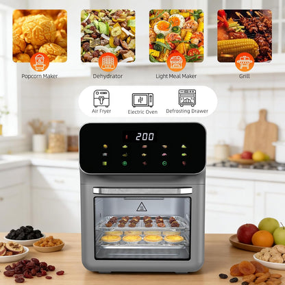 Air Fryer Oven Combo 10 Qt All-In-One Oven Digital Display with 10 Presets 60 Mins Timer Automatic Shut-Off Can Be Used to Make Pizza, Bread, Seafood, and Dried Fruits and Vegetables6