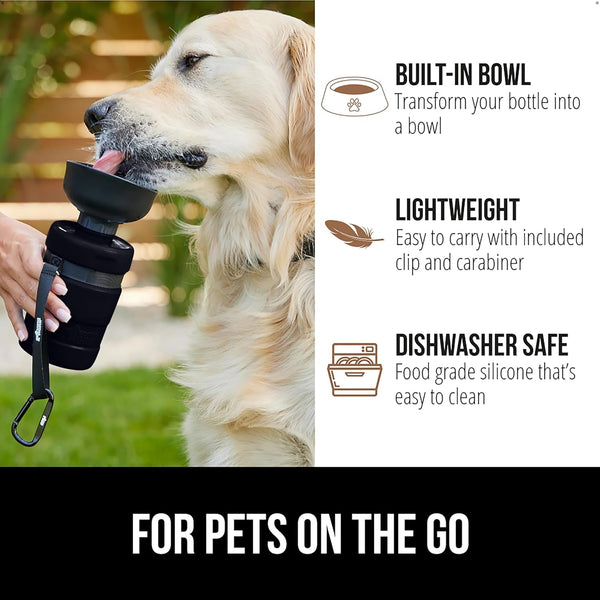 GORILLA GRIP Dog Water Bottle, Portable Water Bowl Dispenser for Dogs, 16 Oz Leak Proof Pet Travel Squeeze Bottles Food Grade Silicone, Stocking Gifts for Pets to Go Puppy Essentials, Black5