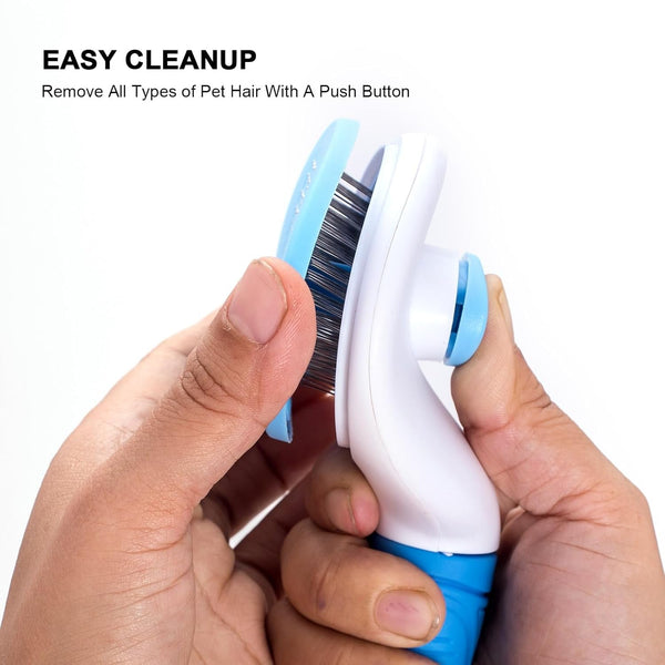 Aogeili Self Cleaning Slicker Brush, Skin Friendly Deshedding Grooming Tool for Dogs, Cats & Bunny, One-Click Release Removes Loose Undercoat, Mats & Tangles, for Long & Short Hair Shedding Pets6