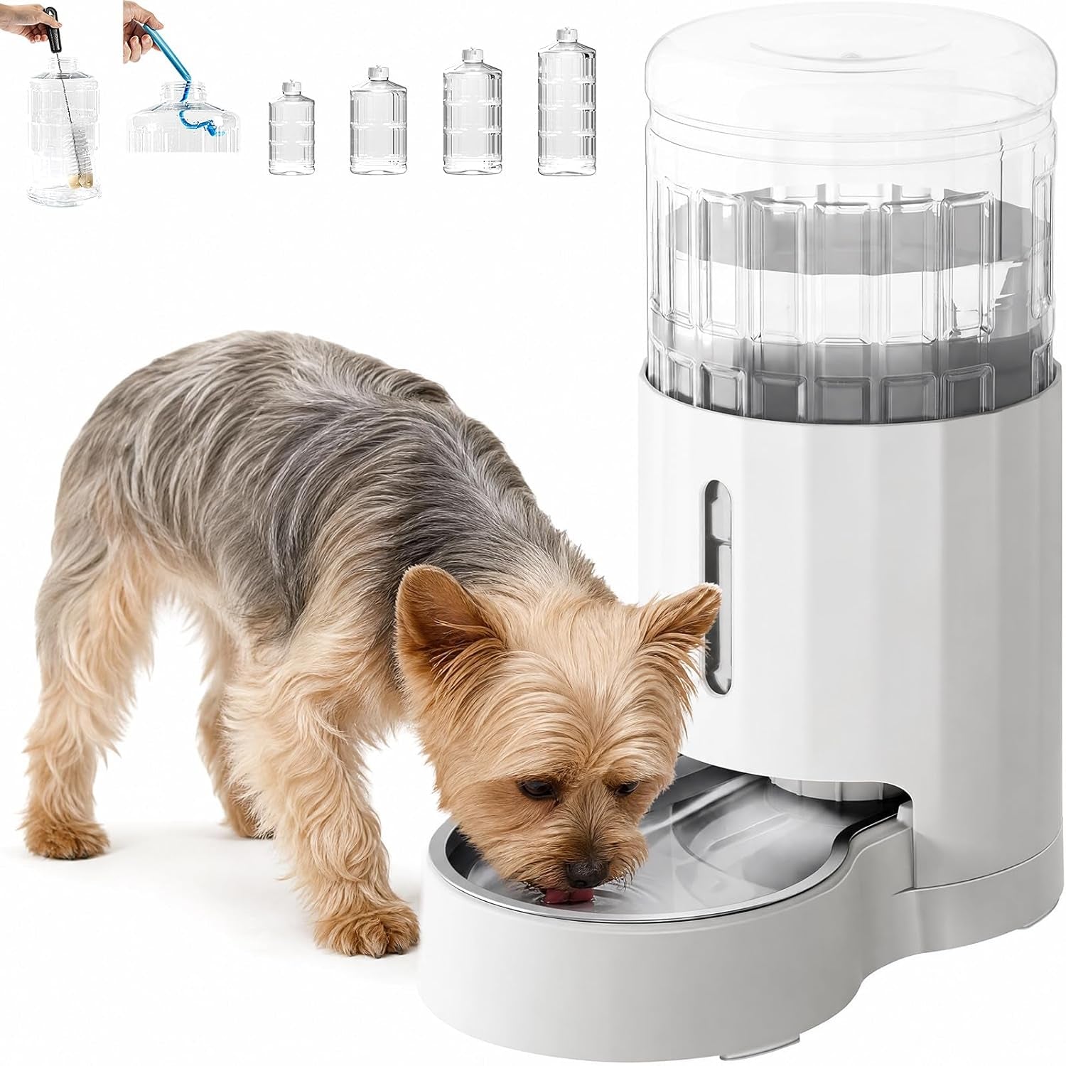 czpet-dog-water-bowl-dispenser-5l-wider-mouth-gravity-refilling-black-automatic-cat-waterer-with-removable-stainless-steel-bowl-upgraded-brush-easy-cleaning-large-drinking-area-for-multi-pet