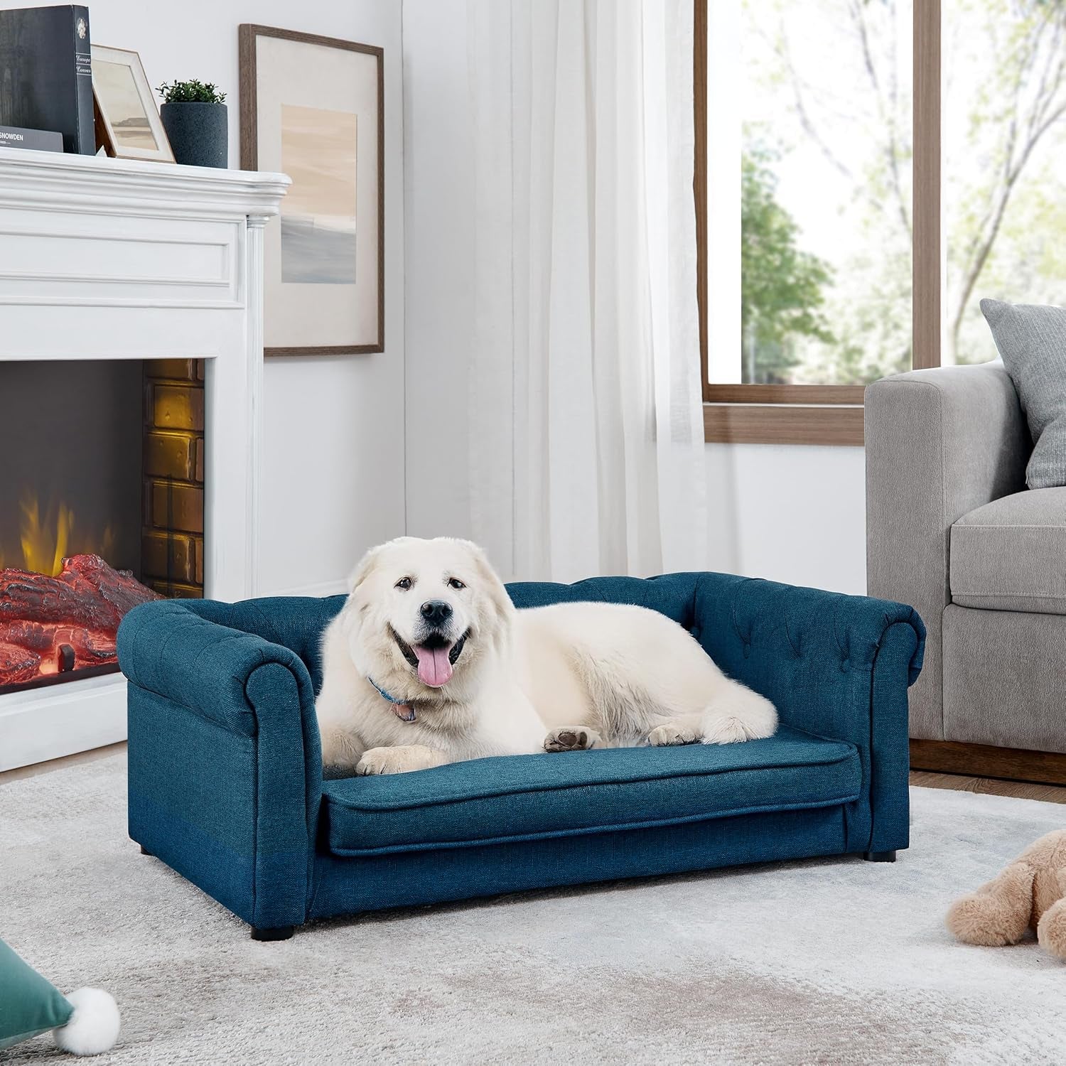 39-75-modern-pet-sofa-with-backrest-and-armrests-comfortable-foam-cushion-dog-couch-for-small-and-medium-dogs-stable-leg-design-for-living-room