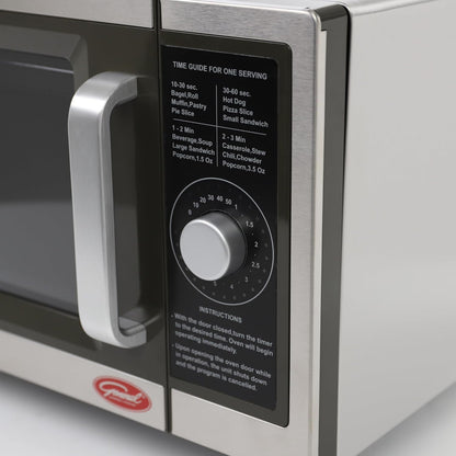 Foodservice Commercial Microwave with Dial Control, 10 Seconds to 8 Minutes Time Increments, Countertop 120V/1000W, 1 Cu.Ft., Stainless Steel5