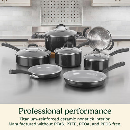 11-Piece Nonstick Cookware Set, Ceramica XT, Black, 54C-11BK2