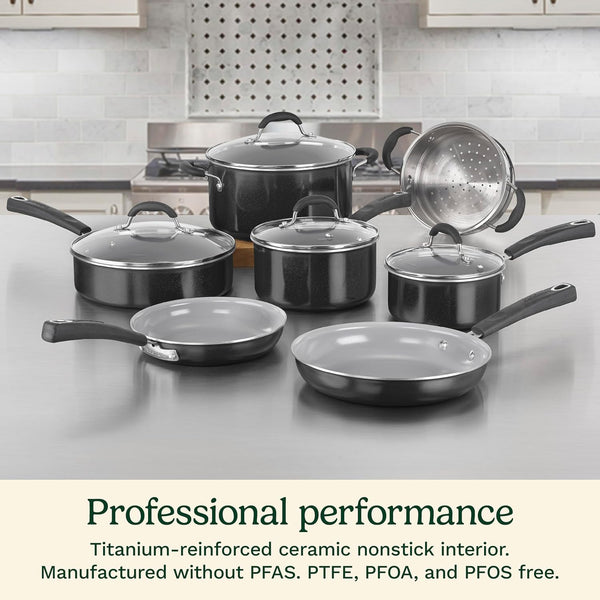 11-Piece Nonstick Cookware Set, Ceramica XT, Black, 54C-11BK2