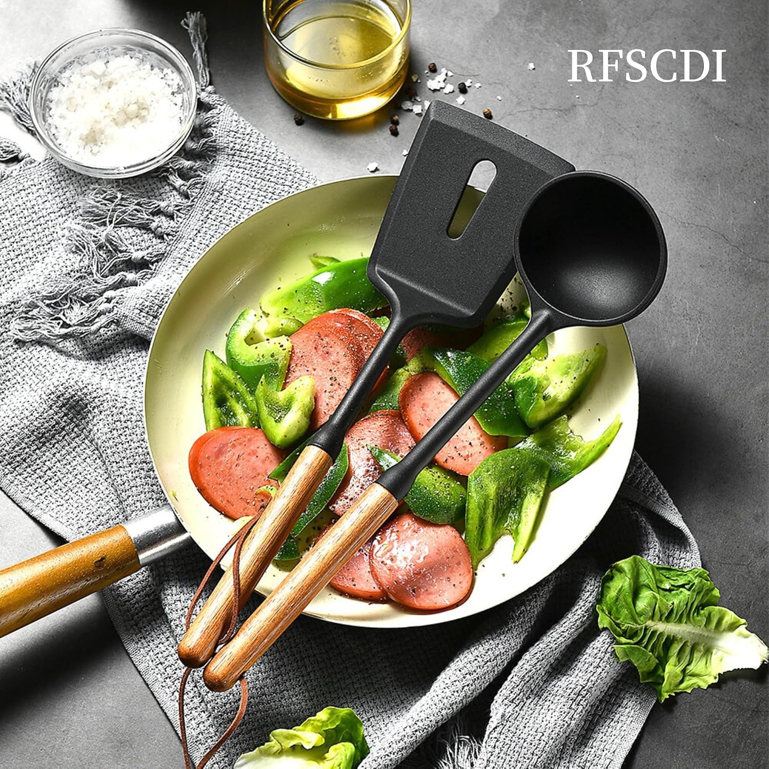 exquisite-silicone-cooking-utensils-set-non-toxic-heat-resistant-kitchen-utensils-set-with-food-grade-silicone-wood-handles-includes-spatula-spoon-for-non-stick-cookware-black