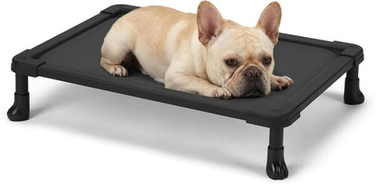 Veehoo Elevated Dog Bed Small, Chew Proof Dog Bed Pre-Assembled, 24" X 17" | Cooling Raised Dog Bed, Indestructible Dog Bed for Crate, Non-Slip Feet, Breathbale Teslin Mesh, Indoor Outdoor Use, Black1