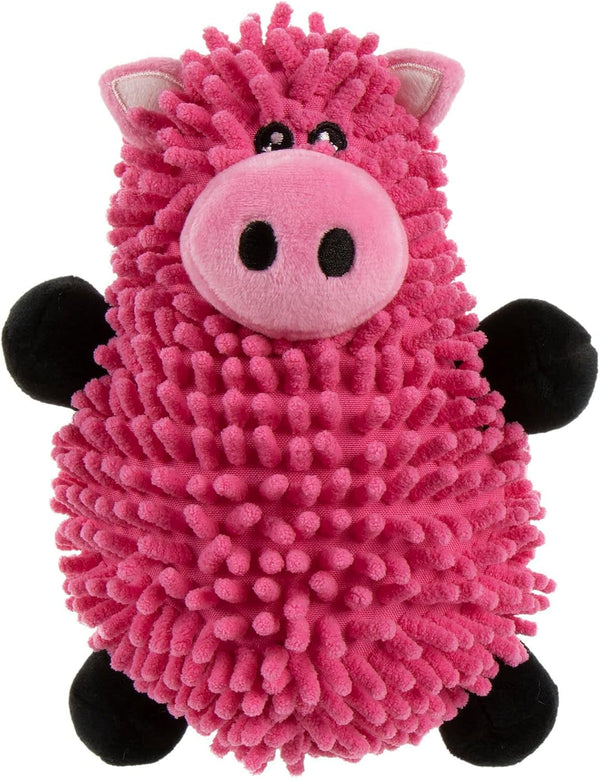 Godog Checkers Fat Rooster Squeaky Plush Dog Toy, Chew Guard Technology - White, Large16