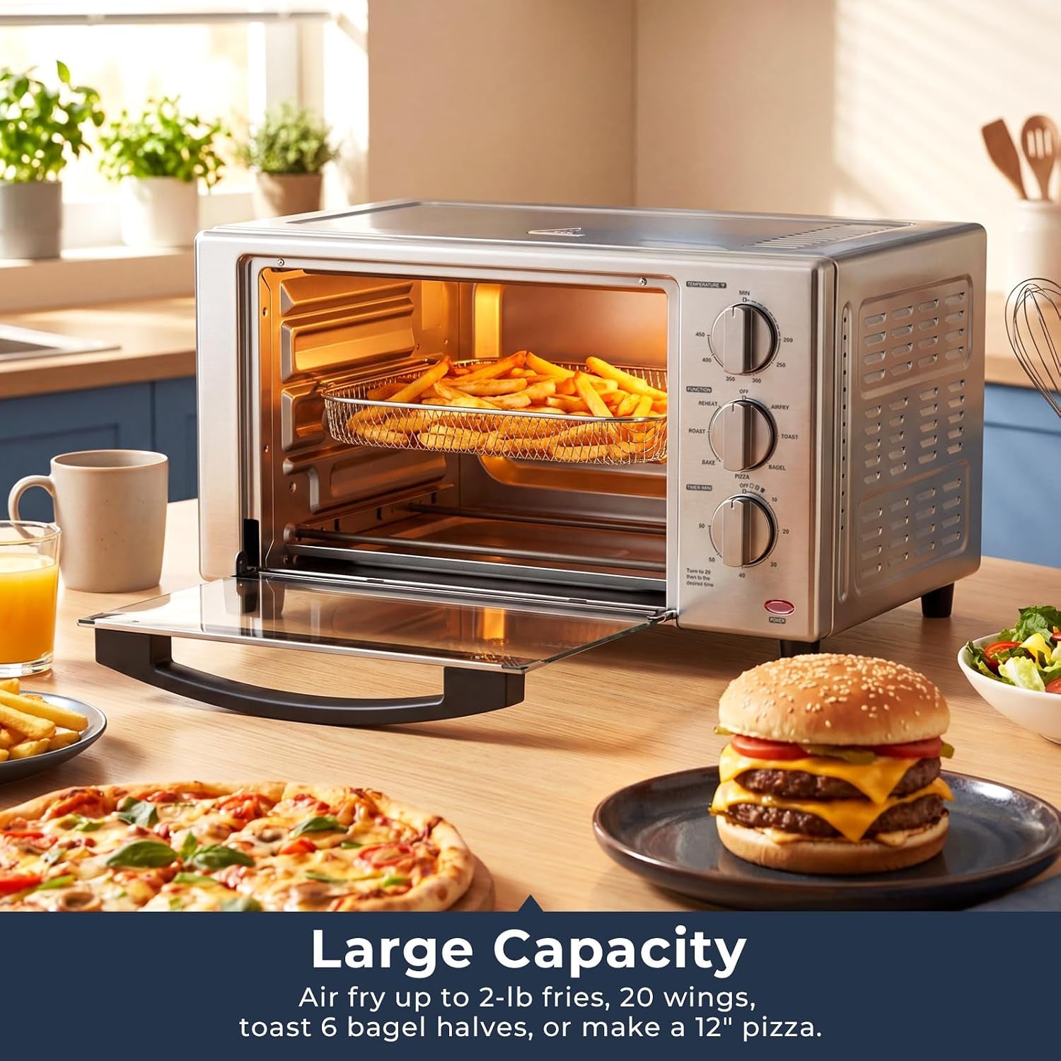 23-qt-air-fryer-toaster-oven-7-in-1-convection-oven-countertop-airfry-toast-pizza-bagel-bake-roast-fits-12-pizza-stainless-steel-easy-to-clean