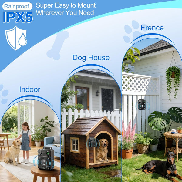 Anti Barking Device for Dogs, Dog Bark Deterrent Devices, 3 Modes Ultrasonic Bark Box Stop Neighbors Dog Barks, Bark Deterrent Device Long Range 50 Ft, Behavior Corrector for Indoor & Outdoor Use6