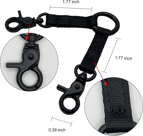 Double Clip Dog Leash for Two Dogs,Double Headed Hook Pet Safety 2 Way Coupler with Nickel Plated Swivel Clip2
