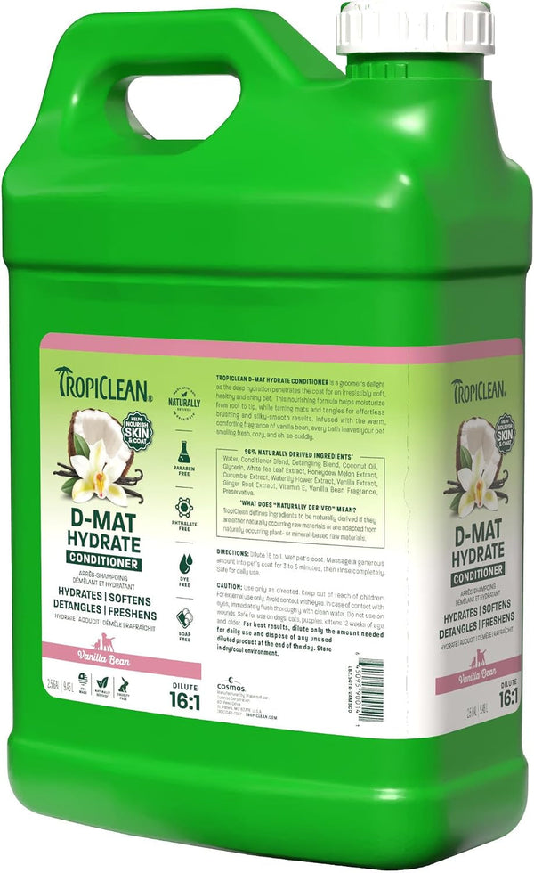 Tropiclean Deshedding Dog Conditioner, Reduces Shedding & Softens Coat, Puppy Safe, Made in the USA, Lime & Cocoa Butter Scent, 20Oz.12