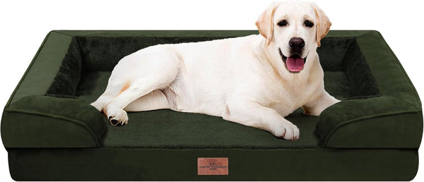 Comfort Expression Orthopedic Dog Bed for Extra Large Dogs with Bolster | Waterproof Dog Couch Bed with Washable Cover & Non-Slip Bottom, Supportive Egg Crate Foam XL Pet Bed, 42X30 Inch21