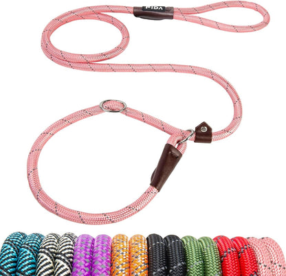 Fida Durable Slip Lead Dog Leash, 6 FT X 1/2" Heavy Duty Dog Loop Leashes, Comfortable Strong Rope Slip Leash for Large Medium Dogs, No Pull Pet Training Lead with Highly Reflective(1/2", Black)29