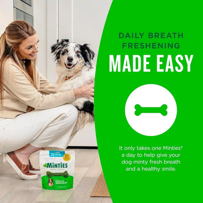 Minties Dog Dental Bone Treats, Tiny/Small Dental Dog Treats, 16 Ounces, Cleans Teeth, Fight Bad Breath, Removes Plaque and Tartar, 40 Count5