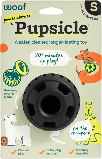 WOOF Power Chewer Pupsicle Dog Treat Toy for Dogs 25-75 Lbs | Tough Chew Toy, Durable Rubber, Treat Compatible, Reusable, Low-Mess Design, Easy to Fill, Easy to Rinse10