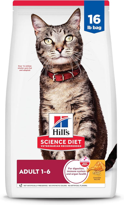 Hill'S Science Diet Adult 1-6 Dry Cat Food | #1 Veterinarian Recommended, Chicken Recipe, 4 Lb. Bag16
