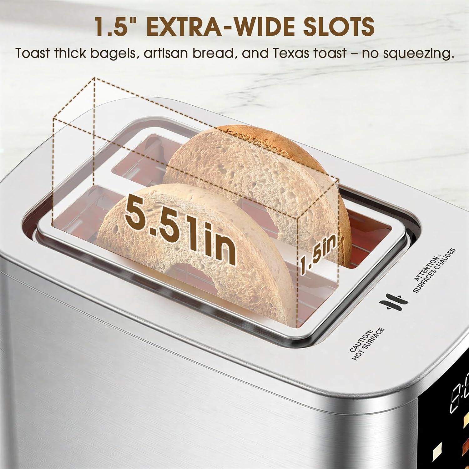 2-slice-toaster-with-touch-screen-1-5-extra-wide-slots-for-bagels-thick-bread-stainless-steel-digital-countdown-timer-6-shade-settings-defrost-reheat-cancel-removable-crumb-tray