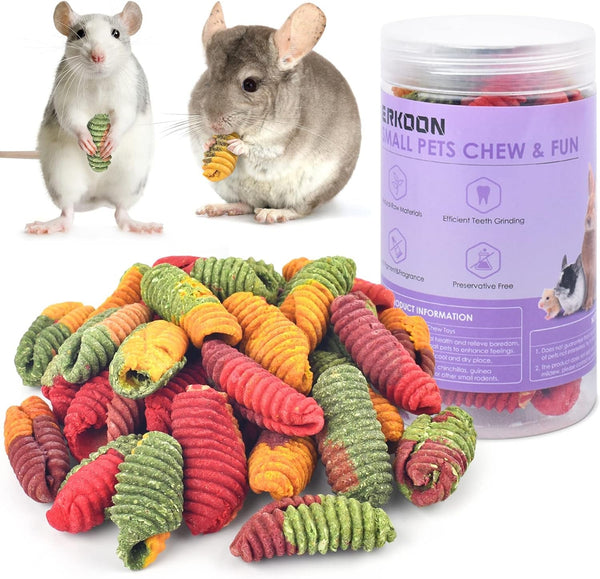 ERKOON Chinchilla Treats, Chew Toys for Teeth for Rabbit Guinea Pig Gerbil Rat Dwarf Hamster(Small Size)8