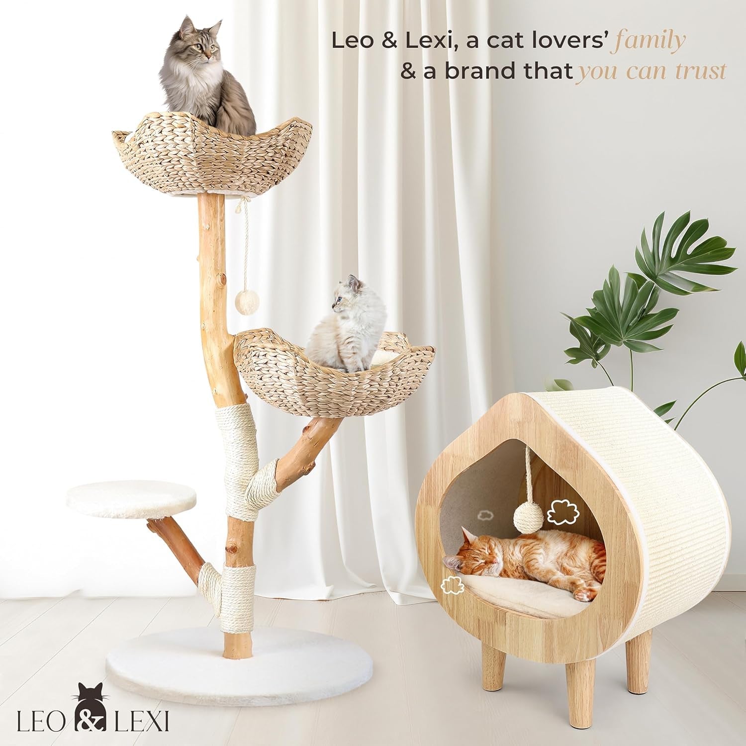 leo-lexi-aesthetic-real-wood-modern-cat-tree-46-inches-tall-sturdy-solid-natural-wood-tower-for-large-cats-scratching-post-with-wicker-basket-bed-luxury-boho-furniture-for-indoor-cats