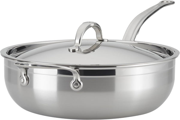 Hestan Probond Forged - Professional Clad Stainless Steel All-In-One Pan, 5 Quart, with Helper Handle, Induction Compatible1