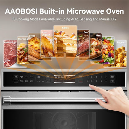 30 Inch Built-In Microwave Oven Air Fryer Combo Convection Oven | 1.6 Cu. Ft. under Cabinet Microwave, Stainless Steel Finish, Touch Control LCD Display, Sensor Cook 10 Modes Cooking2