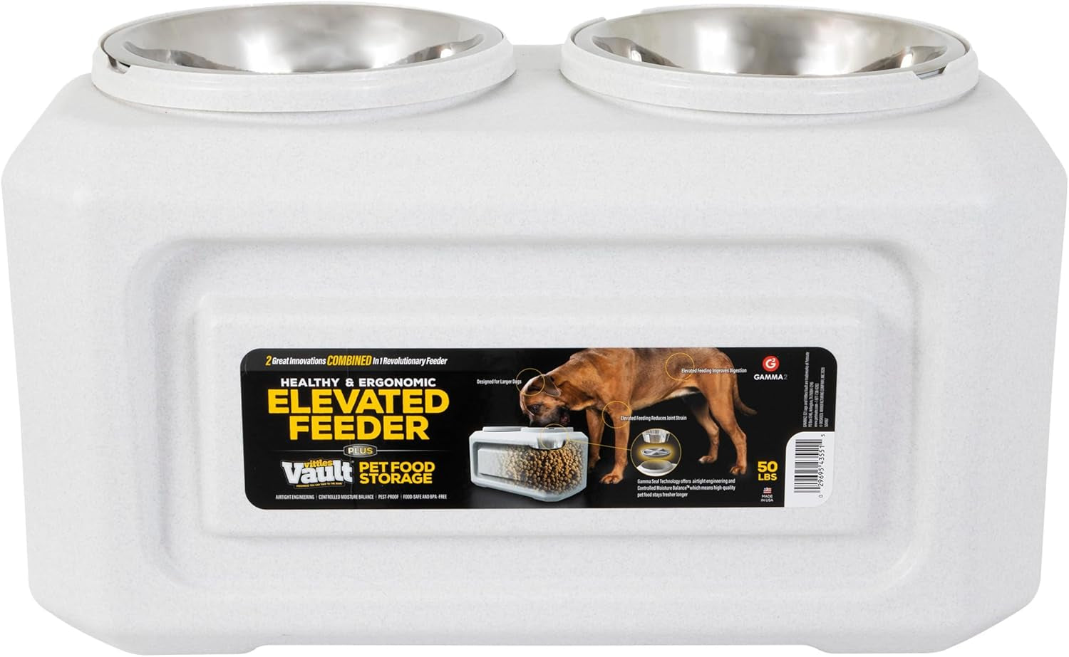 gamma2-vittles-vault-2-in-1-elevated-dog-bowls-and-dog-food-container-up-to-50-pounds-dry-pet-food-storage-made-in-usa