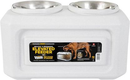 Gamma2 Vittles Vault 2-In-1 Elevated Dog Bowls and Dog Food Container, up to 50 Pounds Dry Pet Food Storage, Made in USA1