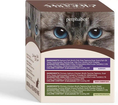 PETPHABET Lickable Cat Treats Spoon, 3 Flavors Variety Pack, 36 Count | Creamy Puree Kitten Treat, Functional Wet Paste, Skin Coat Support, Hairball Relief, Urinary Health, Grain-Free with Taurine7