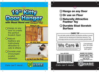 Ware Manufacturing Carpeted Kitty Scratch Surface Door Hanger Post, 19"5